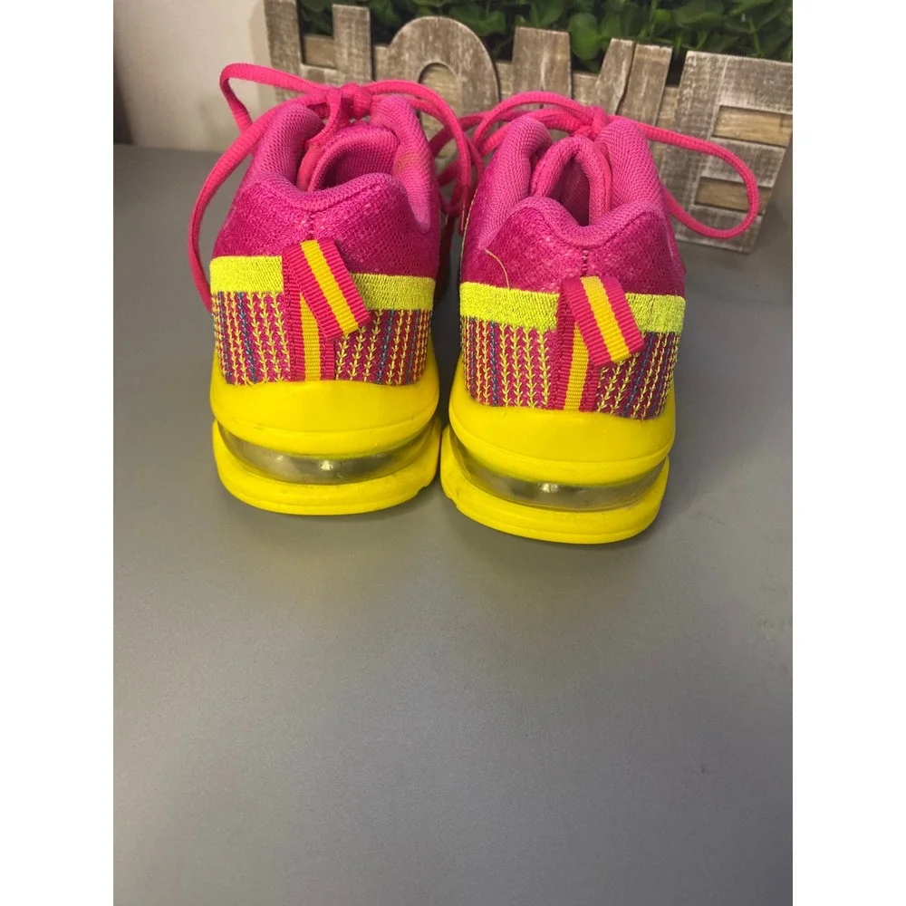 Women's Athletic Shoes‎ Pink Yellow Blue Lace Up Fashion Sneakers Size Unknown - Picture 3 of 7